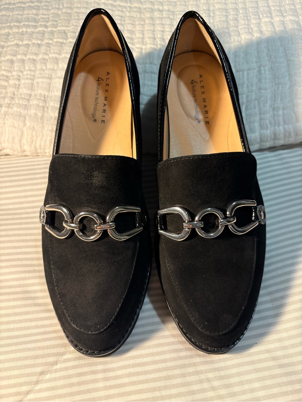 Alex Marie Black Suede Loafers Size 9M